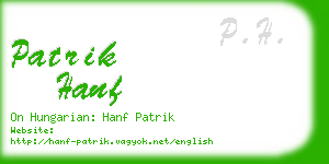 patrik hanf business card